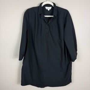 Pomander Place Polly Dress Womens Large Black Button-Up Shirt Mini Short Preppy